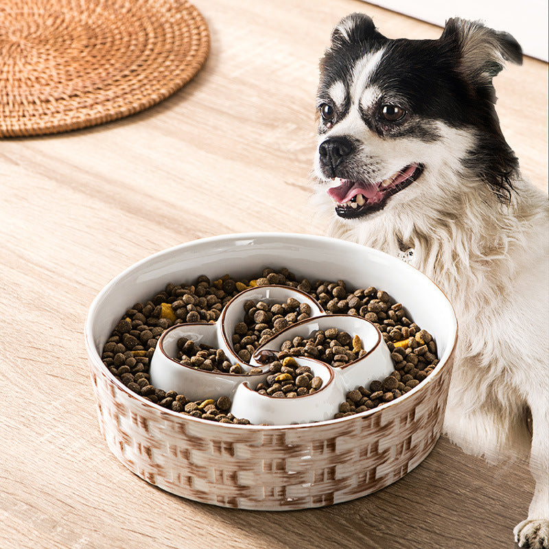 Ceramic Slow Feeder Bowl for Medium Large Dog, Anti-Choking, Non-Slip - Shopinapets  Ceramic Slow Feeder Bowl for Medium Large Dog, Anti-Choking, Non-Slip Shopinapets #