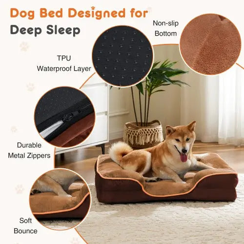 Small Pet Orthopedic Memory Foam Bed with Washable Cover - Shopinapets