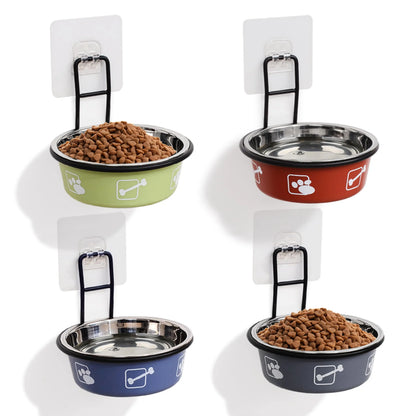CATSKY 4PC Multi-Color Hanging Cat Bowls - Shopinapets