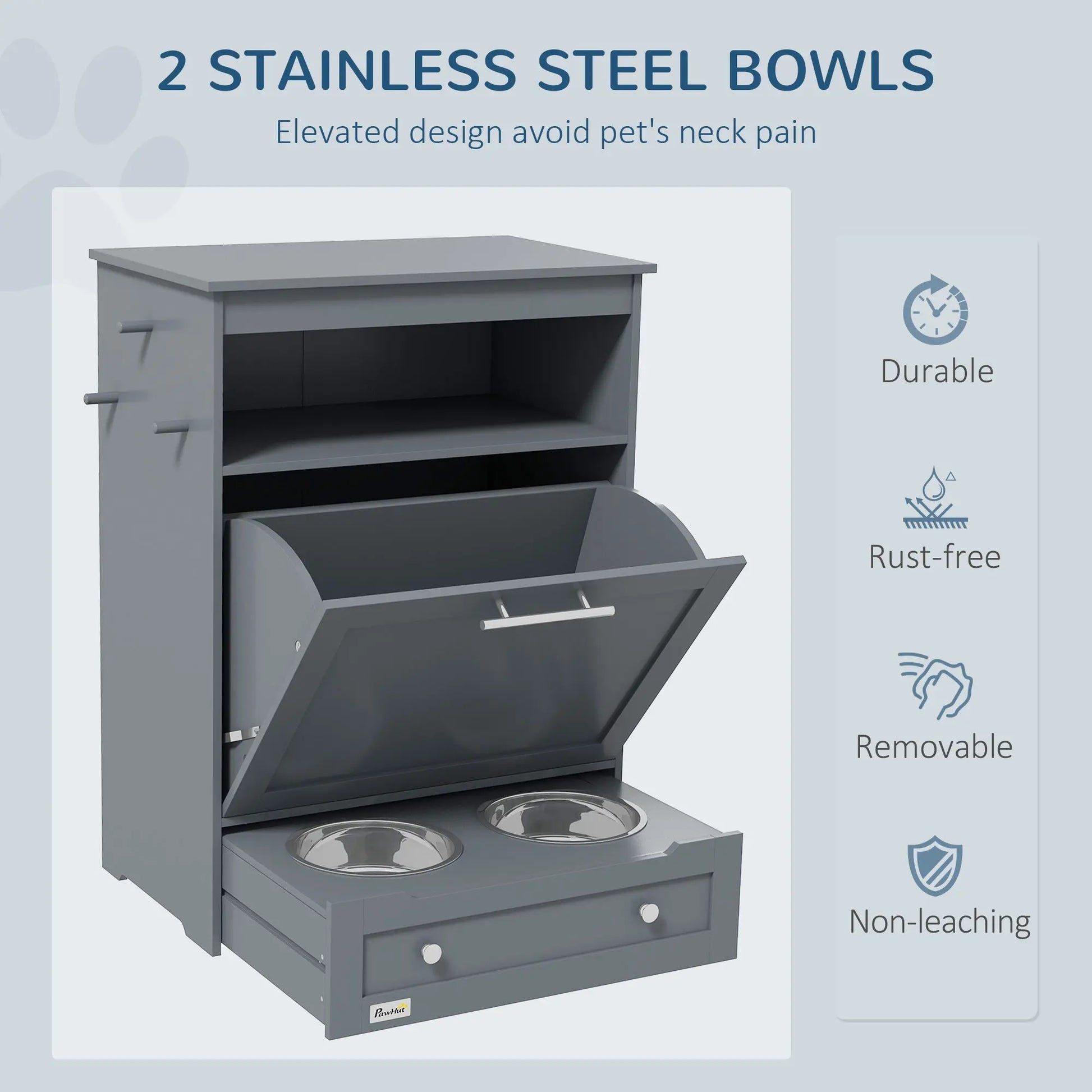 PawHut Pet Feeder Locker & Food Storage - Shopinapets