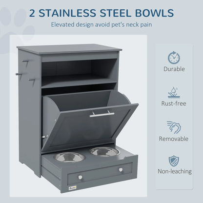 PawHut Pet Feeder Locker & Food Storage - Shopinapets