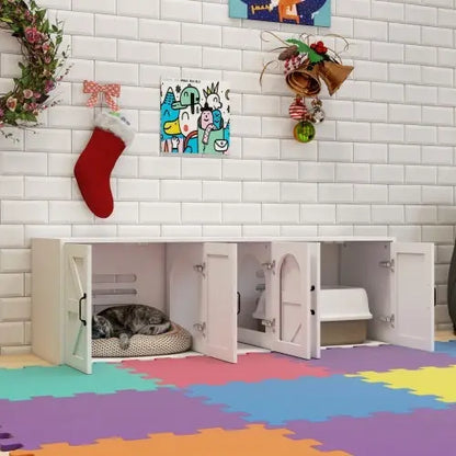 Dual-Chamber Cat Litter Cabinet - Shopinapets