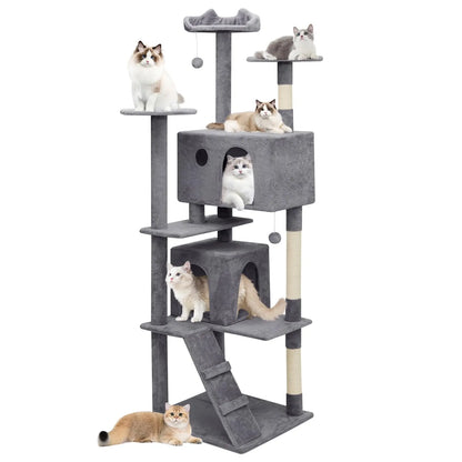 MoNiBloom Smoky Cat Palace - 77 Inch Tall Tower with Condos - Shopinapets