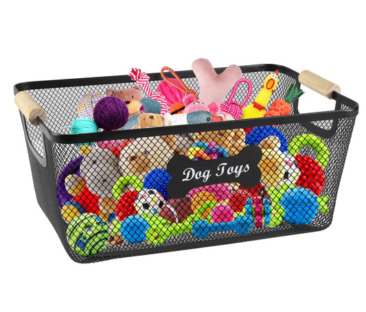 PawKeeper Sturdy Metal Dog Toy Bin