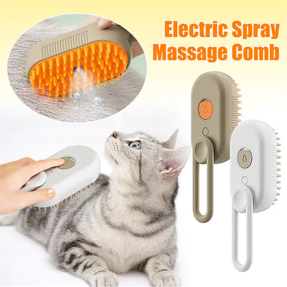 Steam Brush Electric Spray  - Pet  Massage - Grooming Comb  - Hair Removal