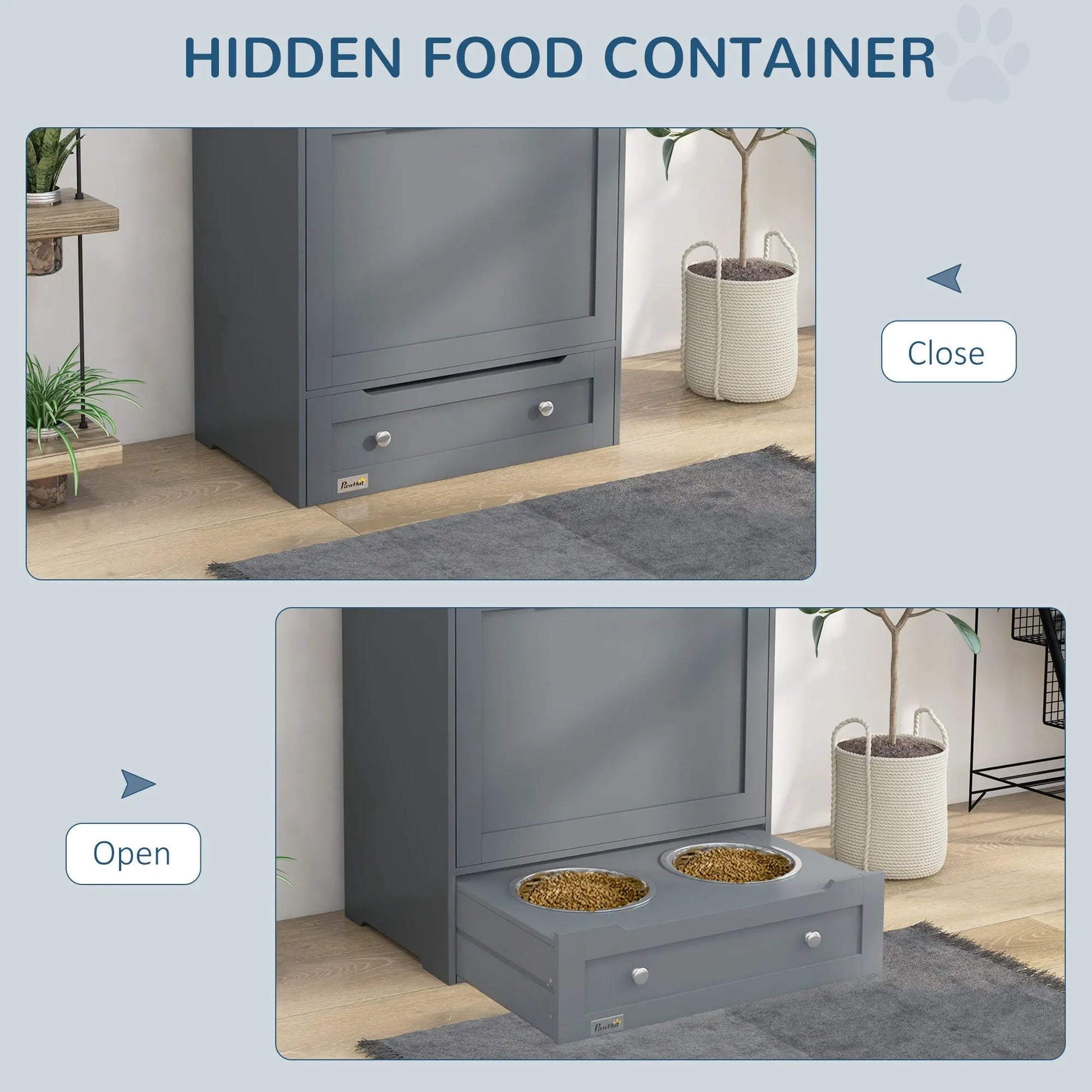 PawHut Pet Feeder Locker & Food Storage - Shopinapets