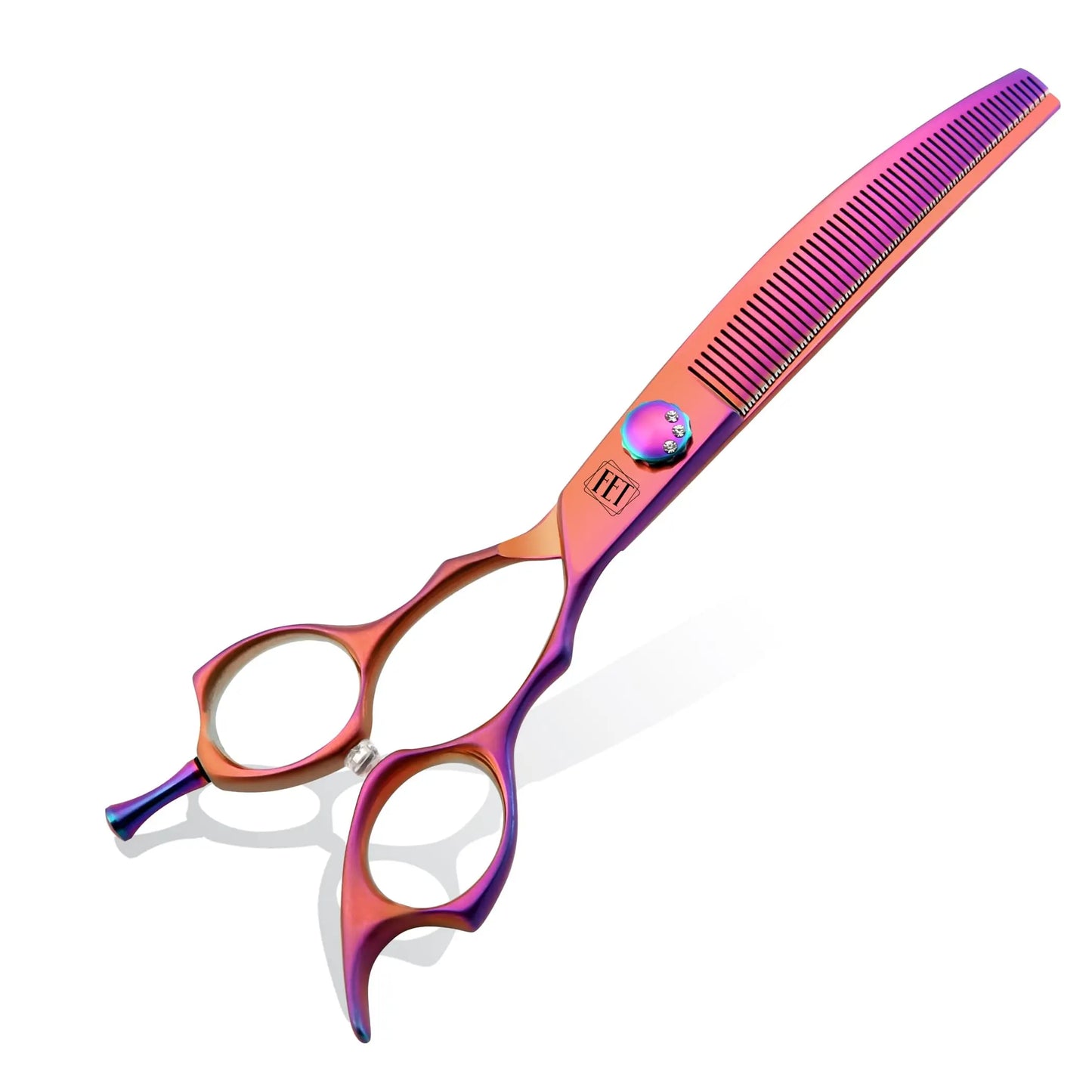 Fenice Precision 7" Curved Pet Thinning Shears - Haze Pink - Shopinapets