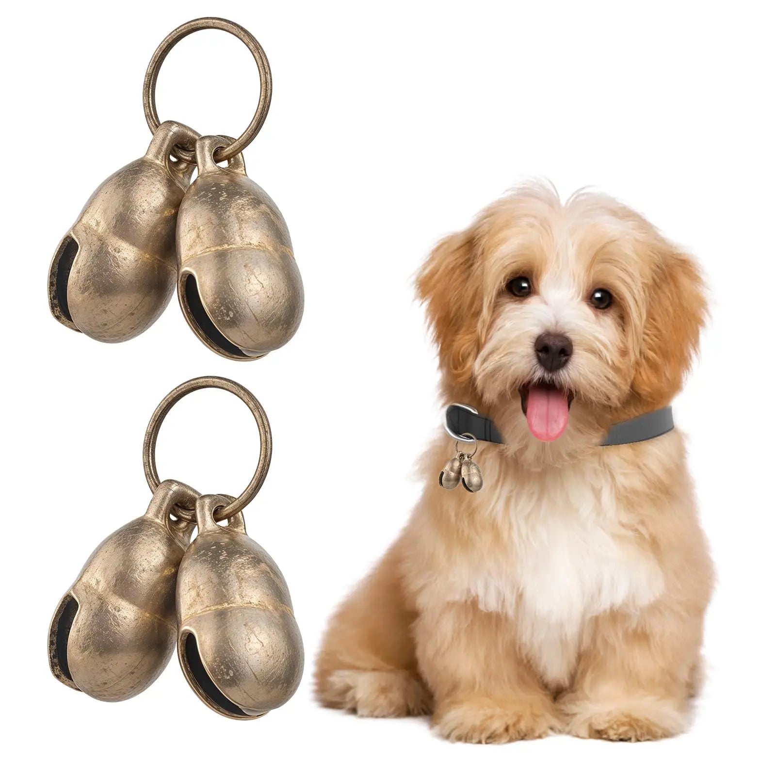 4 Pack Loud Mini Copper Bells for Dog Collars - Shopinapets