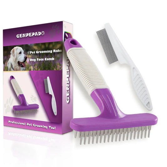 DualRow Deshedding Rake for Pets