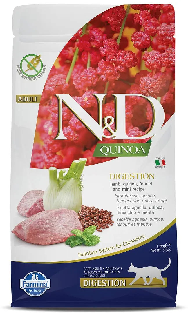 Farmina N&D Lamb & Quinoa Digestive Dry Cat Food 3.3lb - Shopinapets