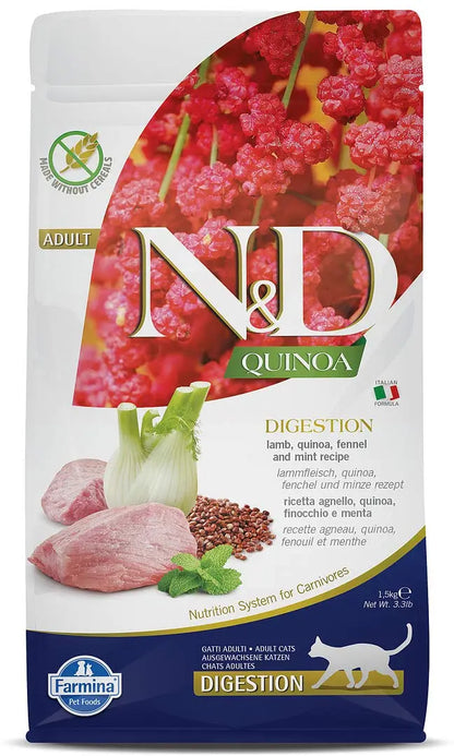 Farmina N&D Lamb & Quinoa Digestive Dry Cat Food 3.3lb - Shopinapets