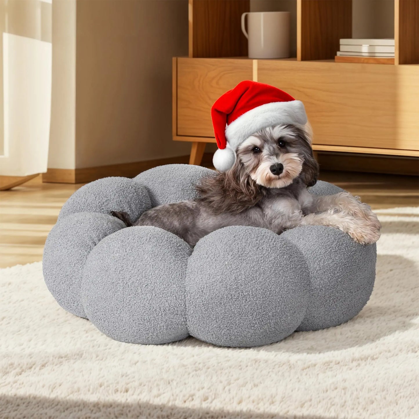 Petals Pooch Pod - Plush Small Dog & Cat Bed - Shopinapets