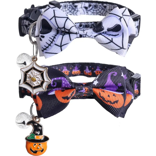 Halloween Kitty Collar with Bow Tie & Bell - Shopinapets