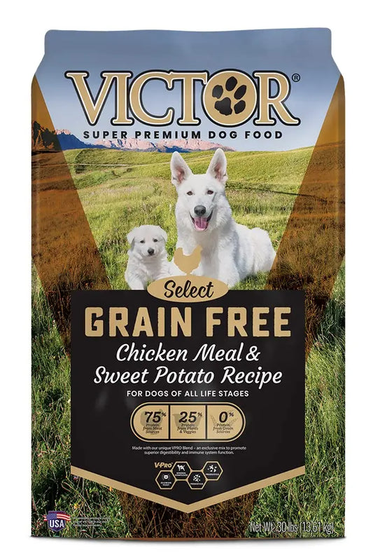 Victor Select Grain-Free Chicken & Sweet Potato - High-Protein Dog Kibble for All Stages, 30 lb - Shopinapets