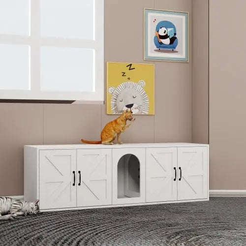 Dual-Chamber Cat Litter Cabinet - Shopinapets