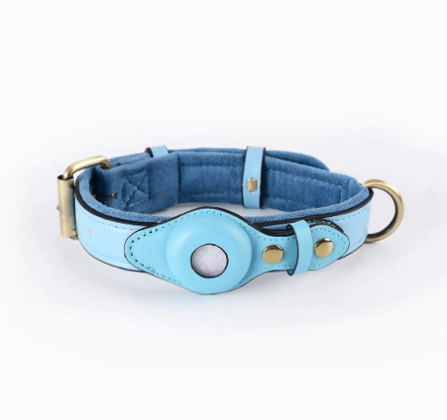 Leather Air tag Dog Collar Pet - Adjustable Collar