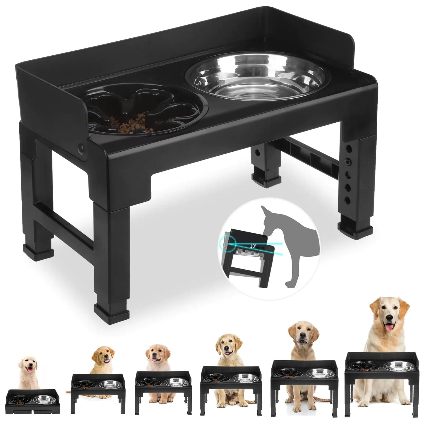 ElevateDine Adjustable Dog Bowl Stand